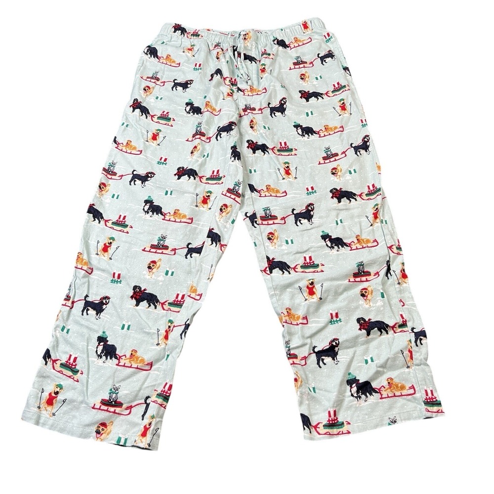 Land's End 100% Cotton Flannel‎ Burmese Mountain/Labrador Pajama Pants 36-38
